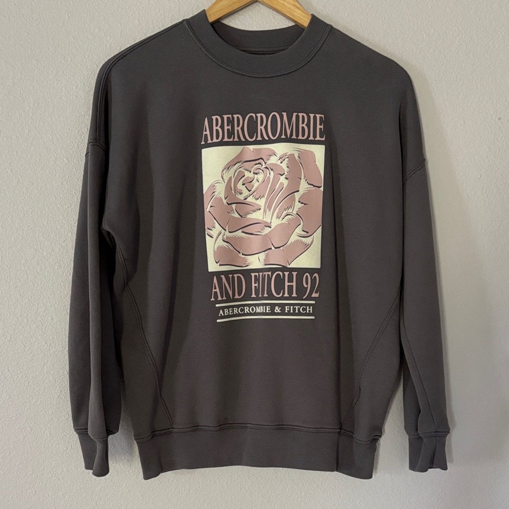 Abercrombie Kids Gray Crewneck Graphic Sweatshirt Girls Size 13/14